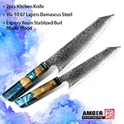 Professional Kitchen Vegetable and Fruit Cutting Knife Set Chef Knife Japanese Santoku Meat Cleaver Knife with Pakkawood Handle