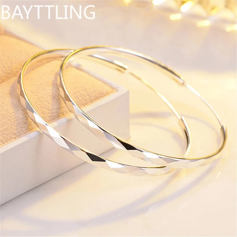 Luxury 925 Sterling Silver 5cm Large Circle Thin Hoop Earrings for Women, Original Designer Jewelry, Party Wedding Jewelry Gift