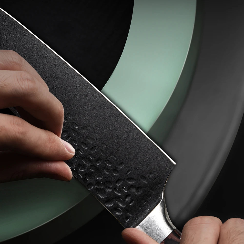 Professional Kitchen Vegetable and Fruit Cutting Knife Set Chef Knife Japanese Santoku Meat Cleaver Knife with Pakkawood Handle
