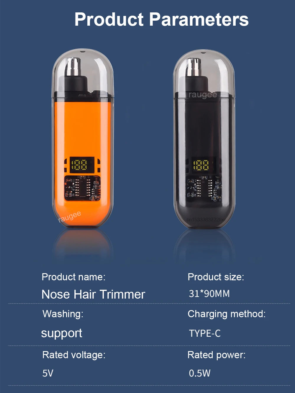 Nose Hair Trimmer Clipper for Men USB Rechargeable Professional Painless Portable Electric Eyebrow Ear Nose Hair Clipper Machine