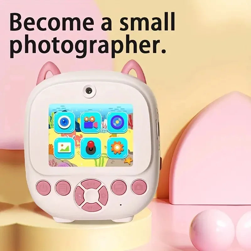 1pc Instant Print Camera with Video Recording, 2.8" HD Digital Camera, Portable Instant Camera with Printing Paper, Selfie Camer