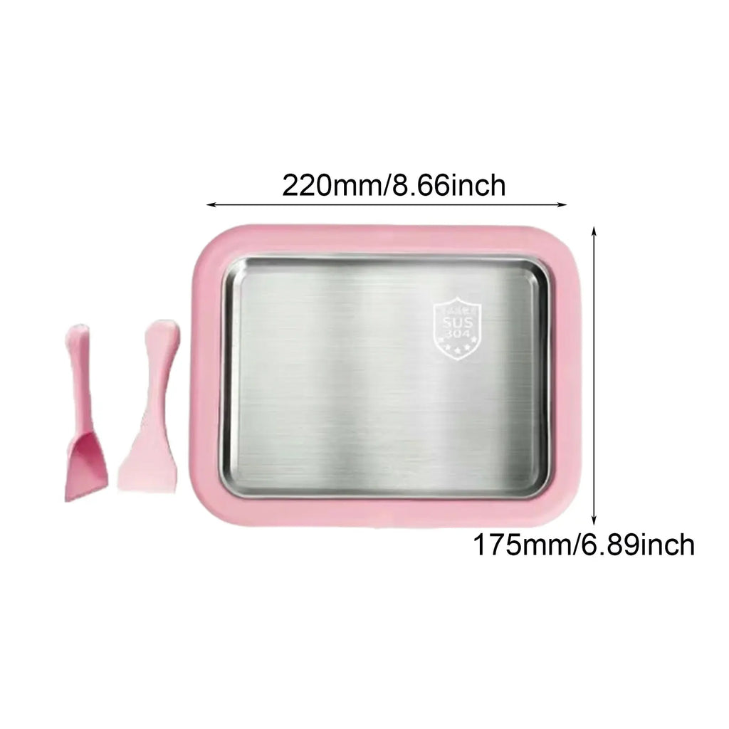 DIY Ice Cream Maker Yogurt Maker Machine for Homemade Rolled Cream Sorbet Gelato,Household Ice Cream Roller Pan with 2 Spatulas