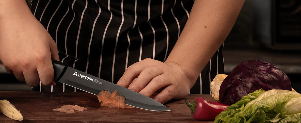 Astercook Kitchen Knife Set with Built-in Sharpener Block, Dishwasher Safe, 15 Pieces German Stainless Steel Knife Block Set