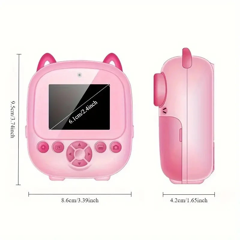 1pc Instant Print Camera with Video Recording, 2.8" HD Digital Camera, Portable Instant Camera with Printing Paper, Selfie Camer