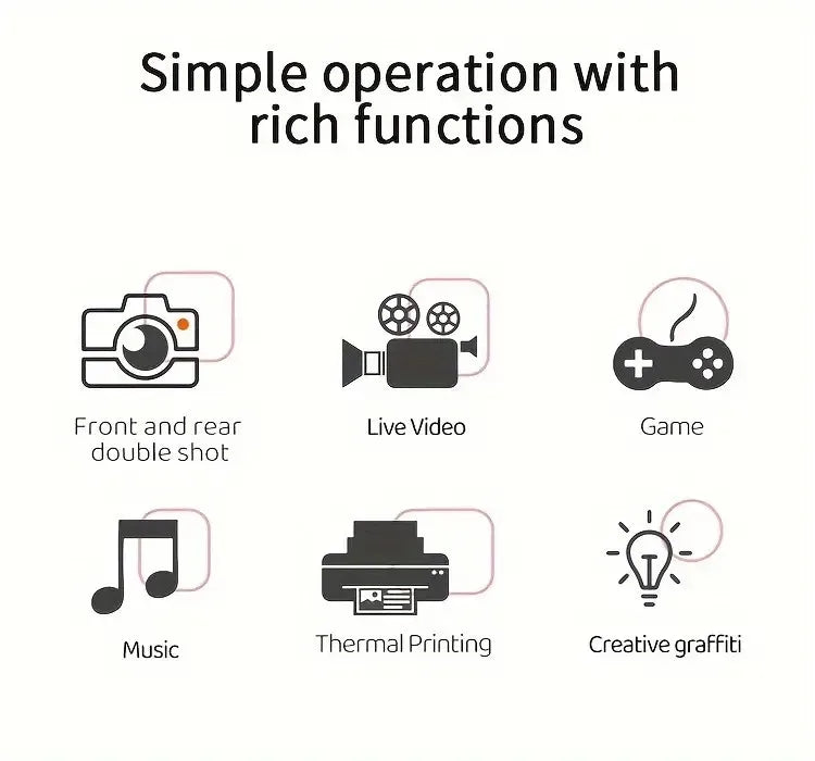 1pc Instant Print Camera with Video Recording, 2.8" HD Digital Camera, Portable Instant Camera with Printing Paper, Selfie Camer