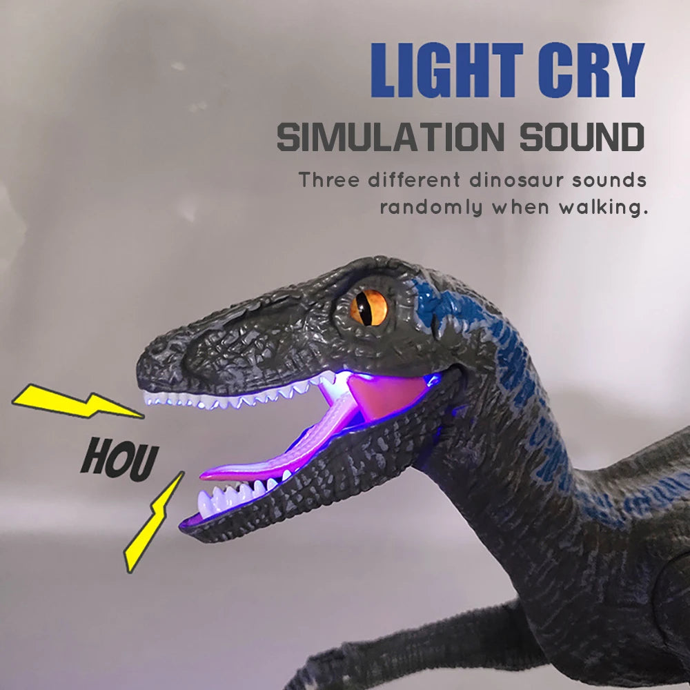 RC Dinosaur Raptor Robot electronic Intelligent 2.4G Remote Control Animals Music Light Toy Electric Toys For Children boys gift