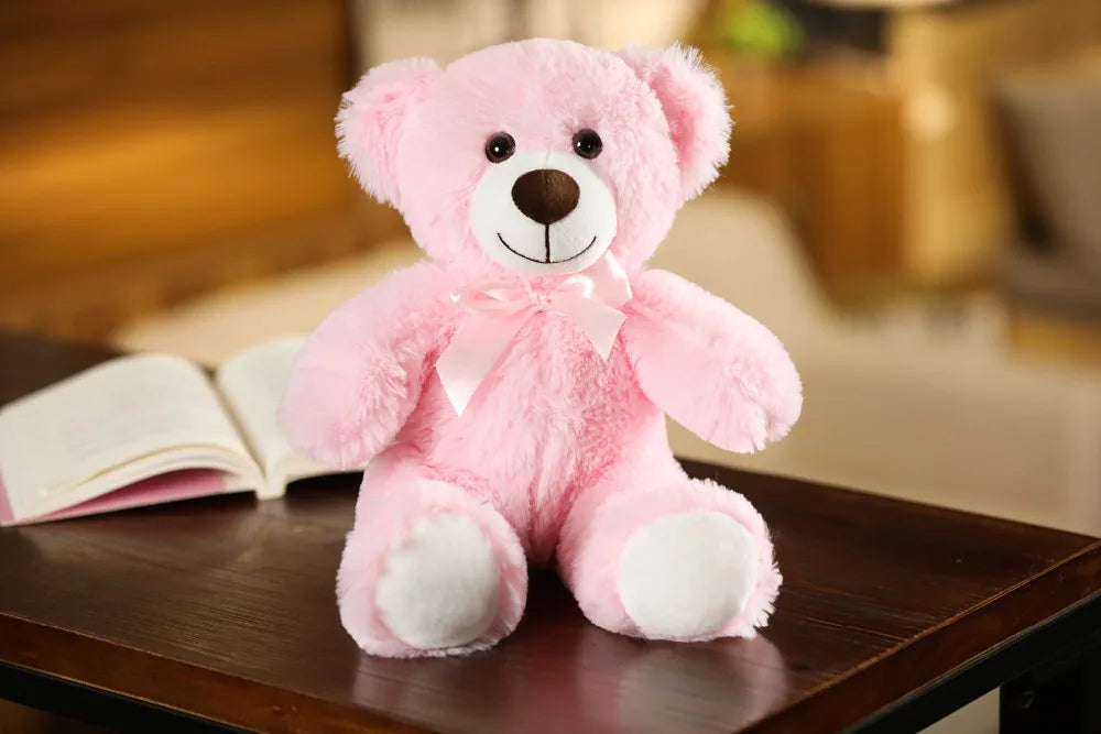 Cute Colorful Bow Tie Bear Doll Plush Toy Hug Bear Doll Children Birthday Gift Pillow Teddy bear Home Living Room Bedroom