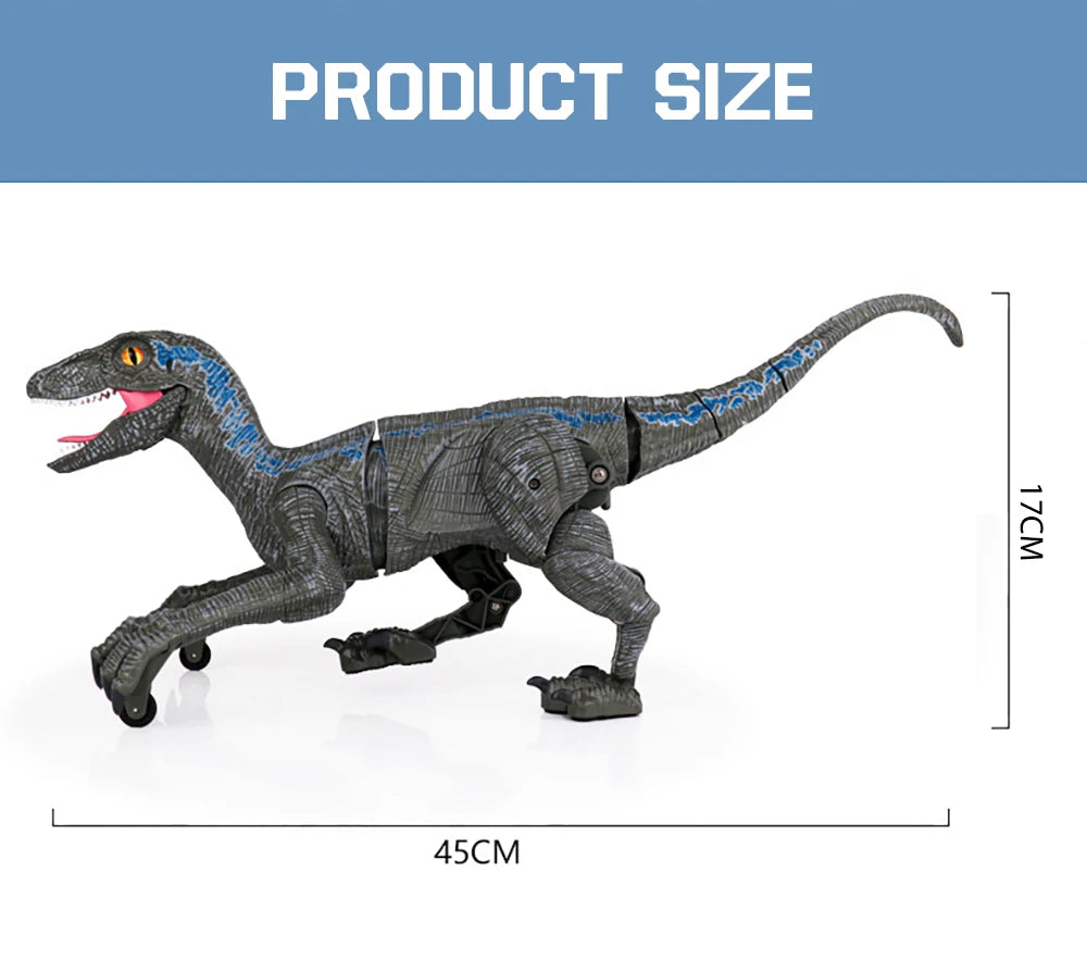 RC Dinosaur Raptor Robot electronic Intelligent 2.4G Remote Control Animals Music Light Toy Electric Toys For Children boys gift