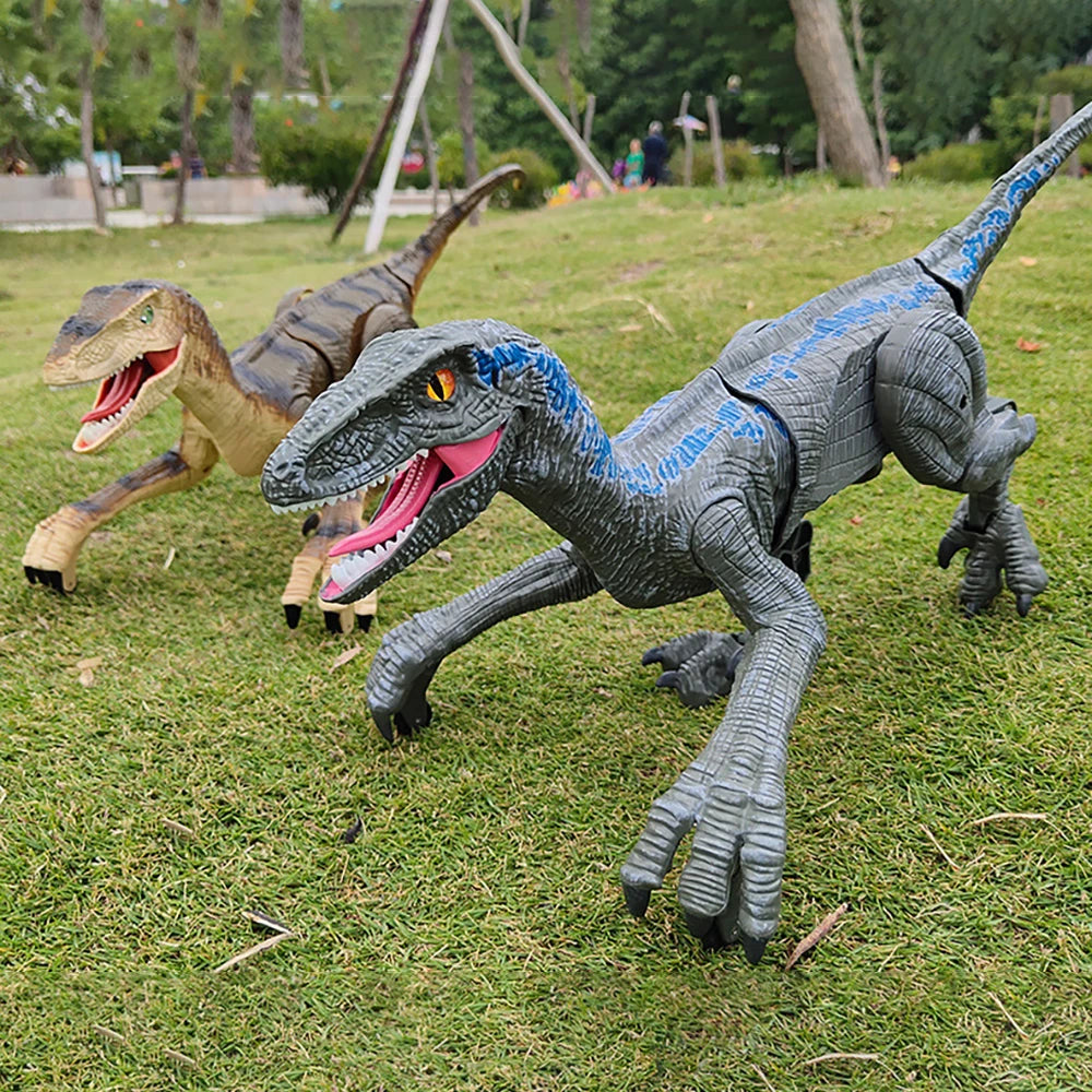 RC Dinosaur Raptor Robot electronic Intelligent 2.4G Remote Control Animals Music Light Toy Electric Toys For Children boys gift