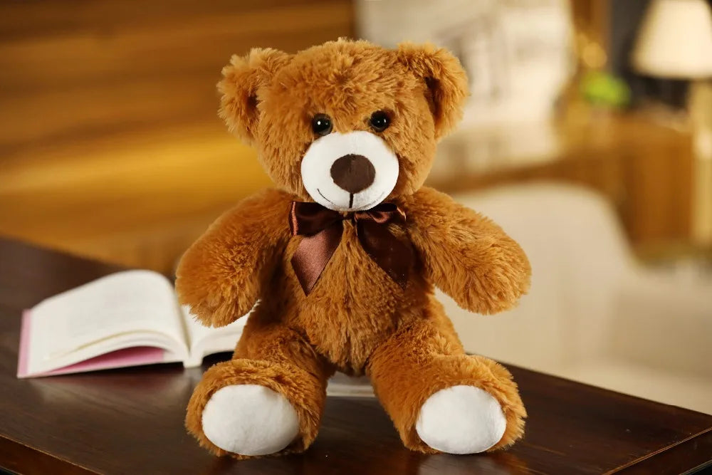 Cute Colorful Bow Tie Bear Doll Plush Toy Hug Bear Doll Children Birthday Gift Pillow Teddy bear Home Living Room Bedroom