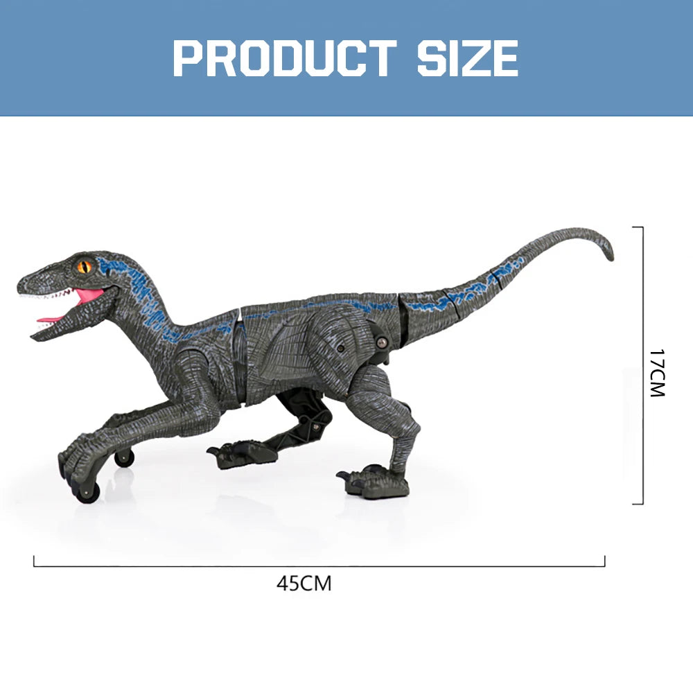 RC Dinosaur Raptor Robot electronic Intelligent 2.4G Remote Control Animals Music Light Toy Electric Toys For Children boys gift