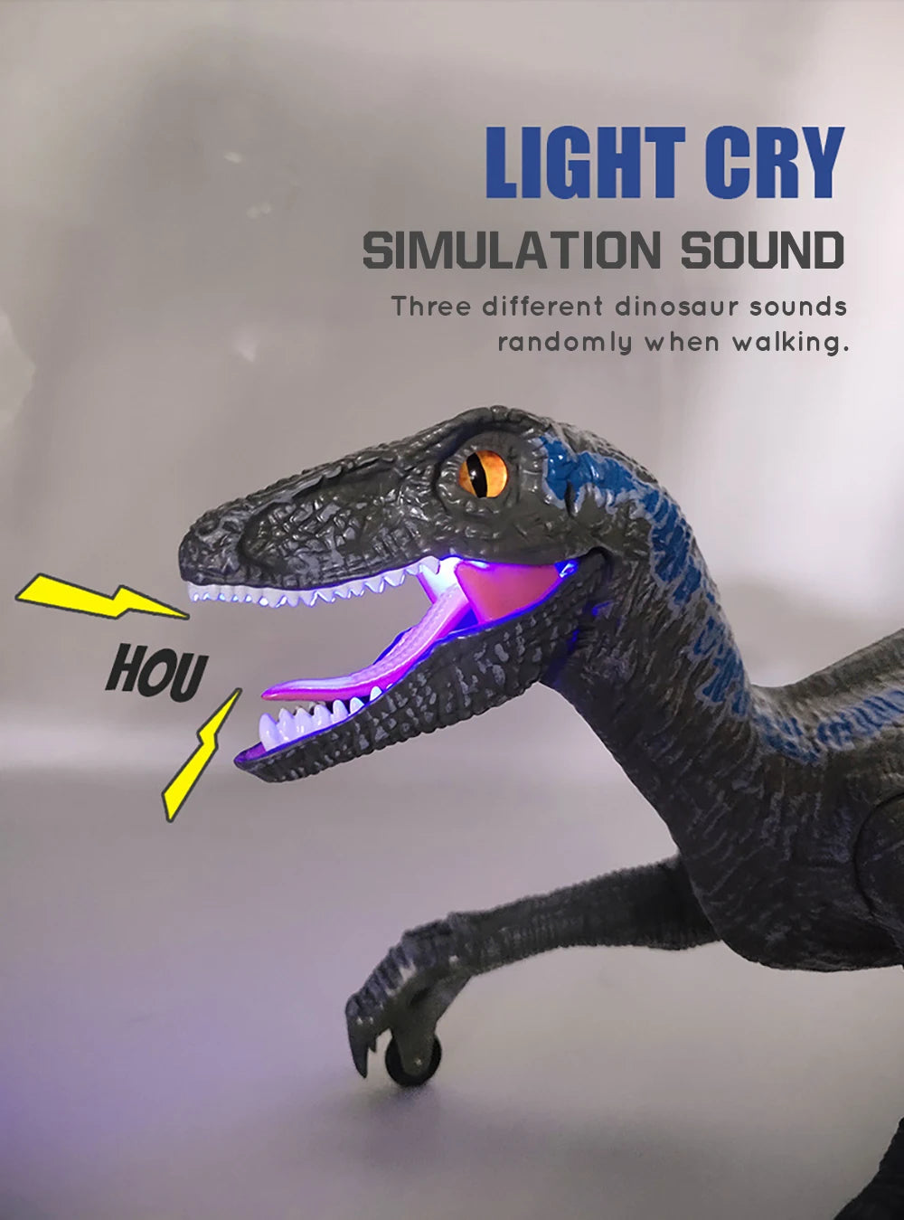RC Dinosaur Raptor Robot electronic Intelligent 2.4G Remote Control Animals Music Light Toy Electric Toys For Children boys gift