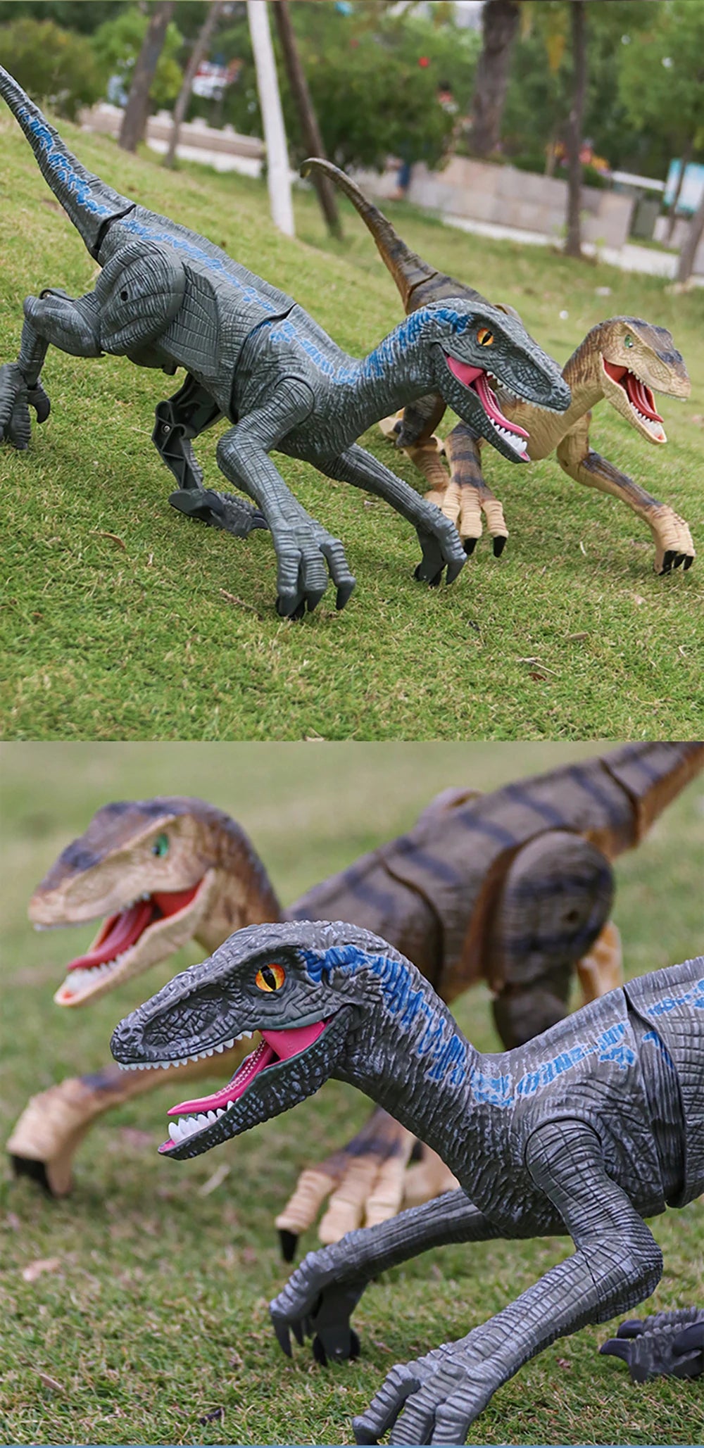 RC Dinosaur Raptor Robot electronic Intelligent 2.4G Remote Control Animals Music Light Toy Electric Toys For Children boys gift