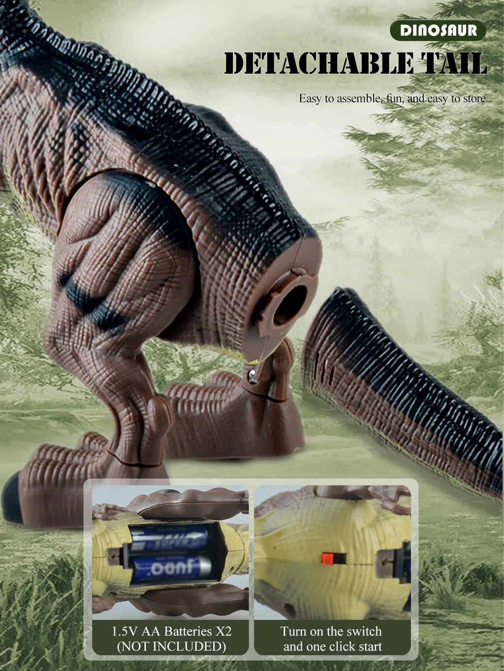 Remote Control Dinosaur Toys, Simulated Tyrannosaurus Rex Dino World Game Electric Dinosaur Model Electronic Walking Robot gifts