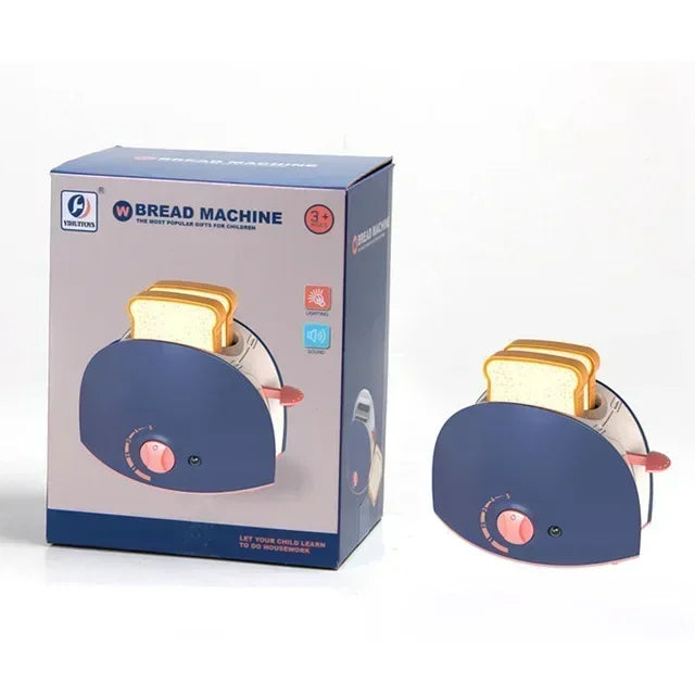 2025 Kids' Pretend Play Mini Simulation Kitchen Toys BLUE Household Appliances Toy with Light up & Sound for both Boys and Girls