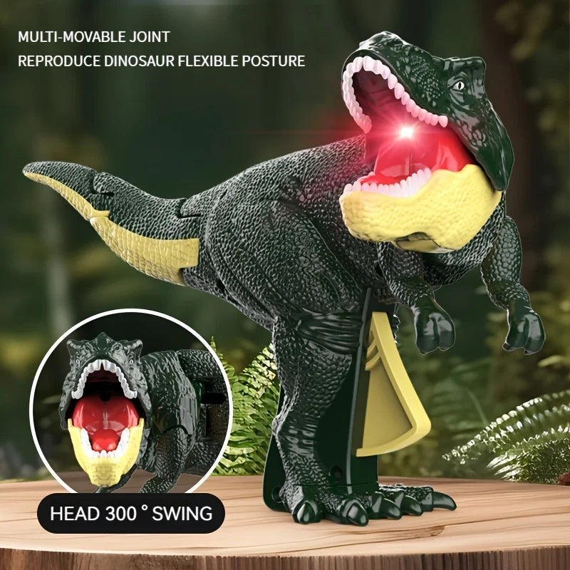 Interactive Tyrannosaurus Rex Dinosaur Toy – Press-Activated Head Swing & Bite Action, Realistic Roar Dino for Kids