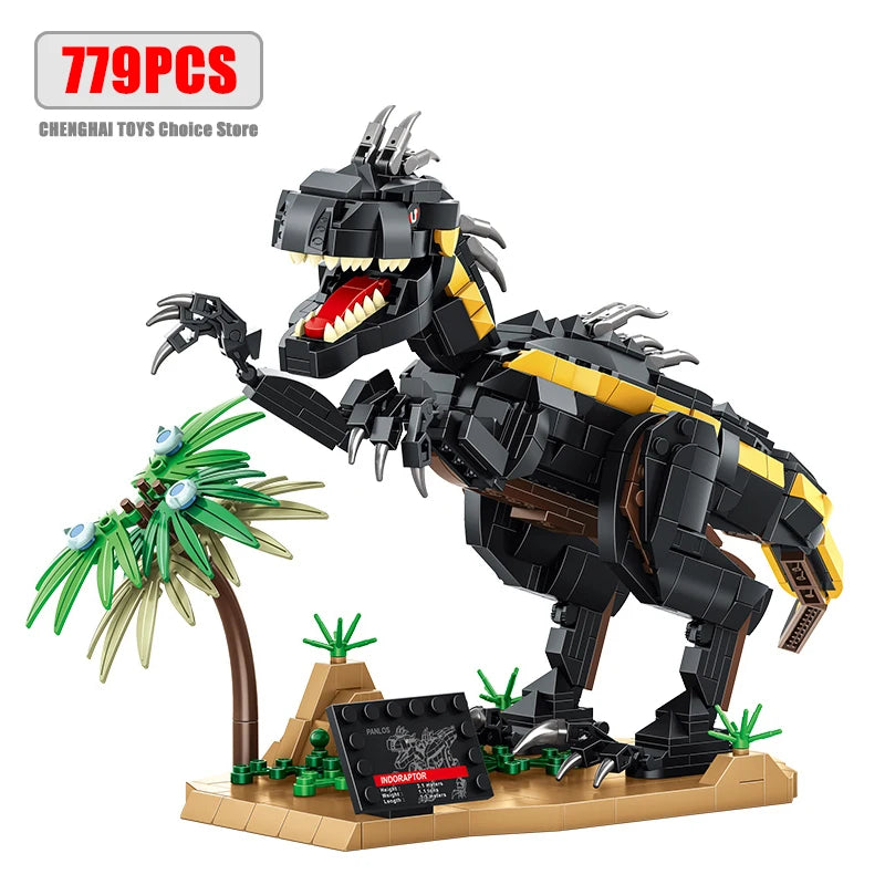 Jurassic Dinosaur World Large Mechanical Tyrannosaurus Rex Building Blocks T-rex Model With Lights Bricks Toys For Children Gift