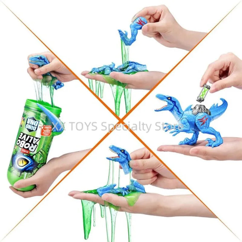 ZURU Robo Alive Dino DNA Series Dinosaur Playset Tyrannosaurus Rex Ceratopsian Velociraptor Boys Treasure Hunt Surprise Toys