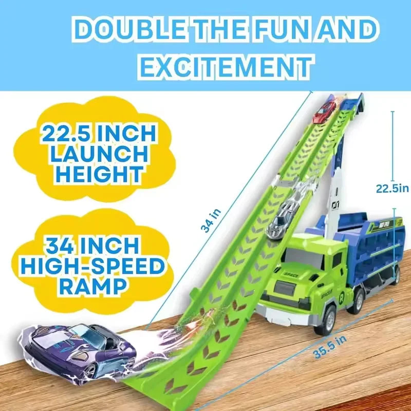 New Transport Truck Toys Coaster Lift Type Rocket Lift Transformed Racing Car Combination Christmas, Thanksgiving, Birthday Gift