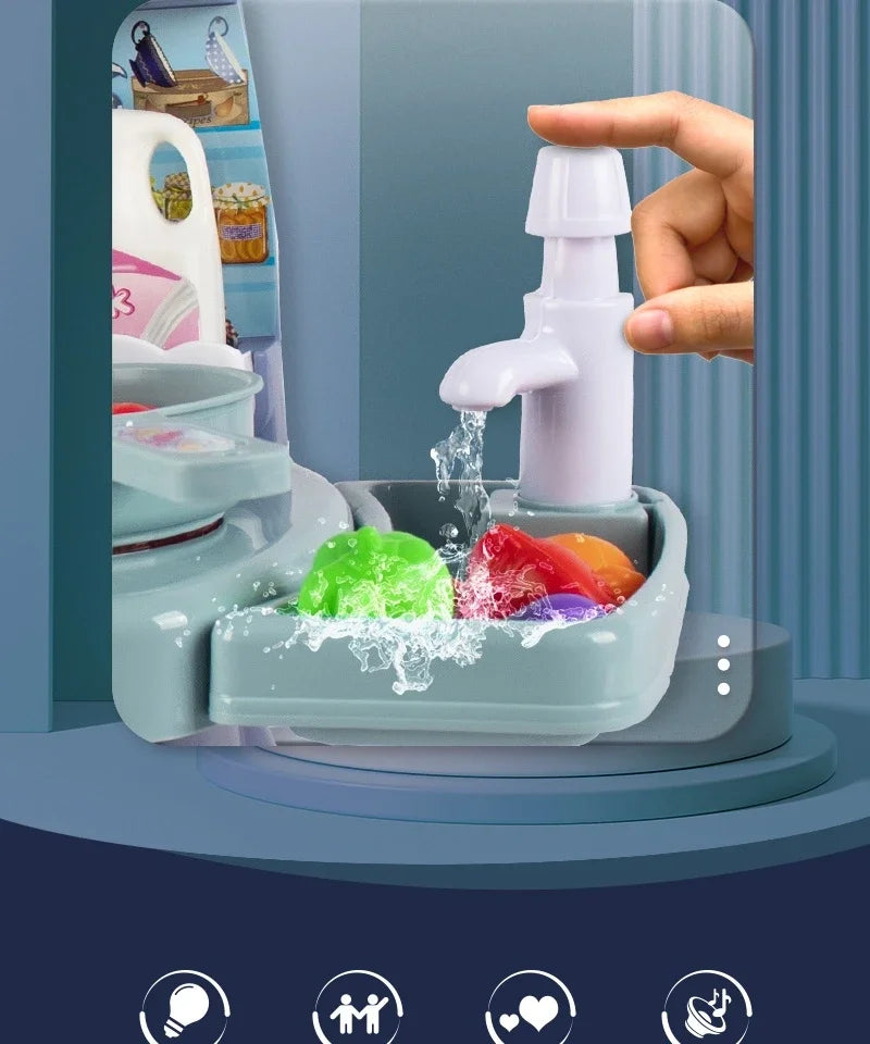 Simulated Kitchen Toys  Kitchenware Lighting and Sounds Cooking Game Set Children Fun Educational Toy Educational Toy