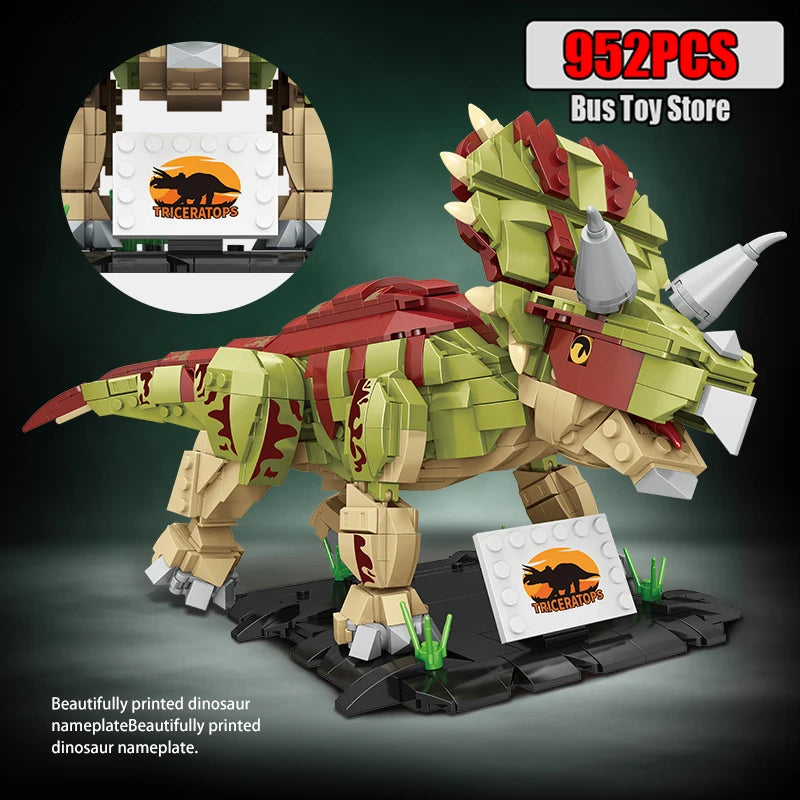 939pcs T-Rex Dinosaur Building Blocks Sets Craft Toys Triceratops Tyrannosaurus Rex Dinosaur Toys for Kids Boys Christmas Gifts