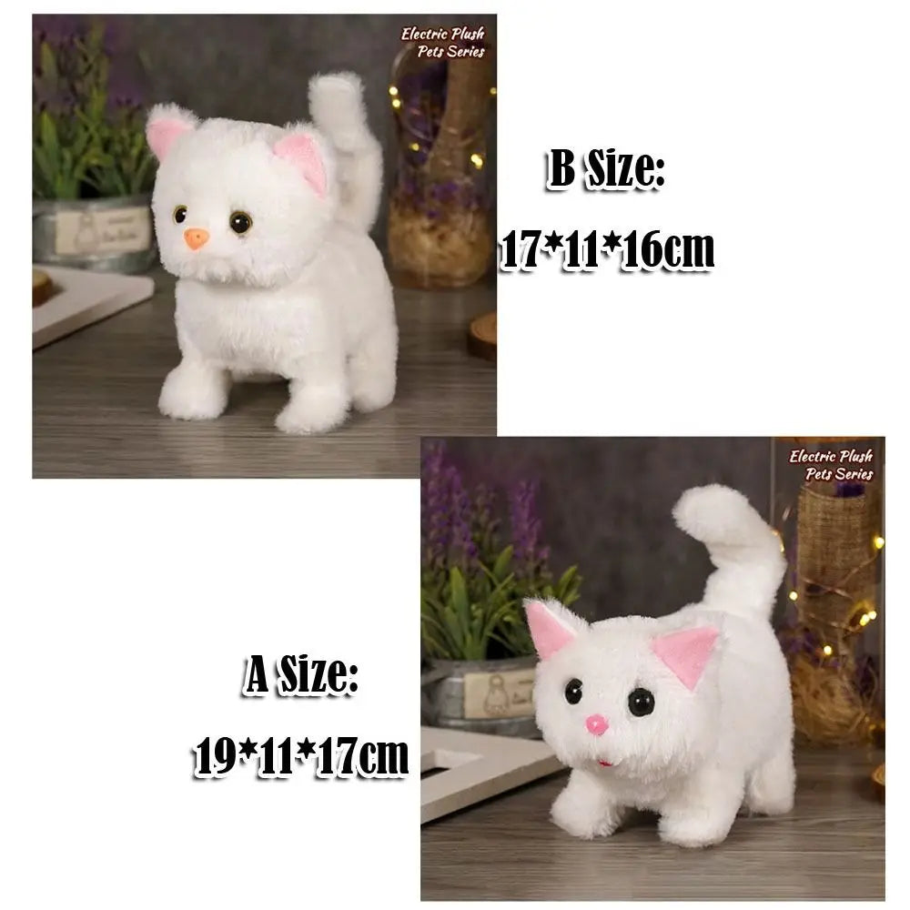 Simulated Robot Kitten Wagging Interactive Kitten Plush Toy Walking Makes You Happy Kitten Robot Electric Pet