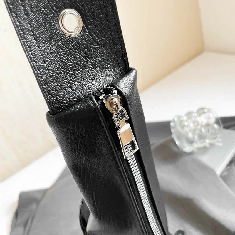 Belt buckle Women Luxury Designer Handbag And Purses PU Rivet Multiple Pockets Y2K Large Capacity Shoulder bags big totes