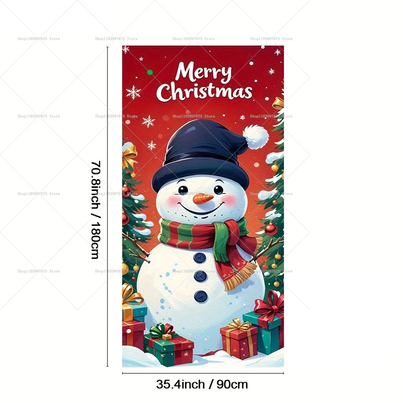 Christmas Santa Claus Colorful Light Decor Door Banners Photography Backdrop Indoor Outdoor Wall Porch Background Party Supplies