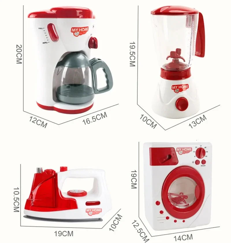 Kitchen Appliances Toys Toy Kitchen Set for Kids Play Kitchen Doll House Accessories Blender Coffee Maker Machine Mixer Toaster