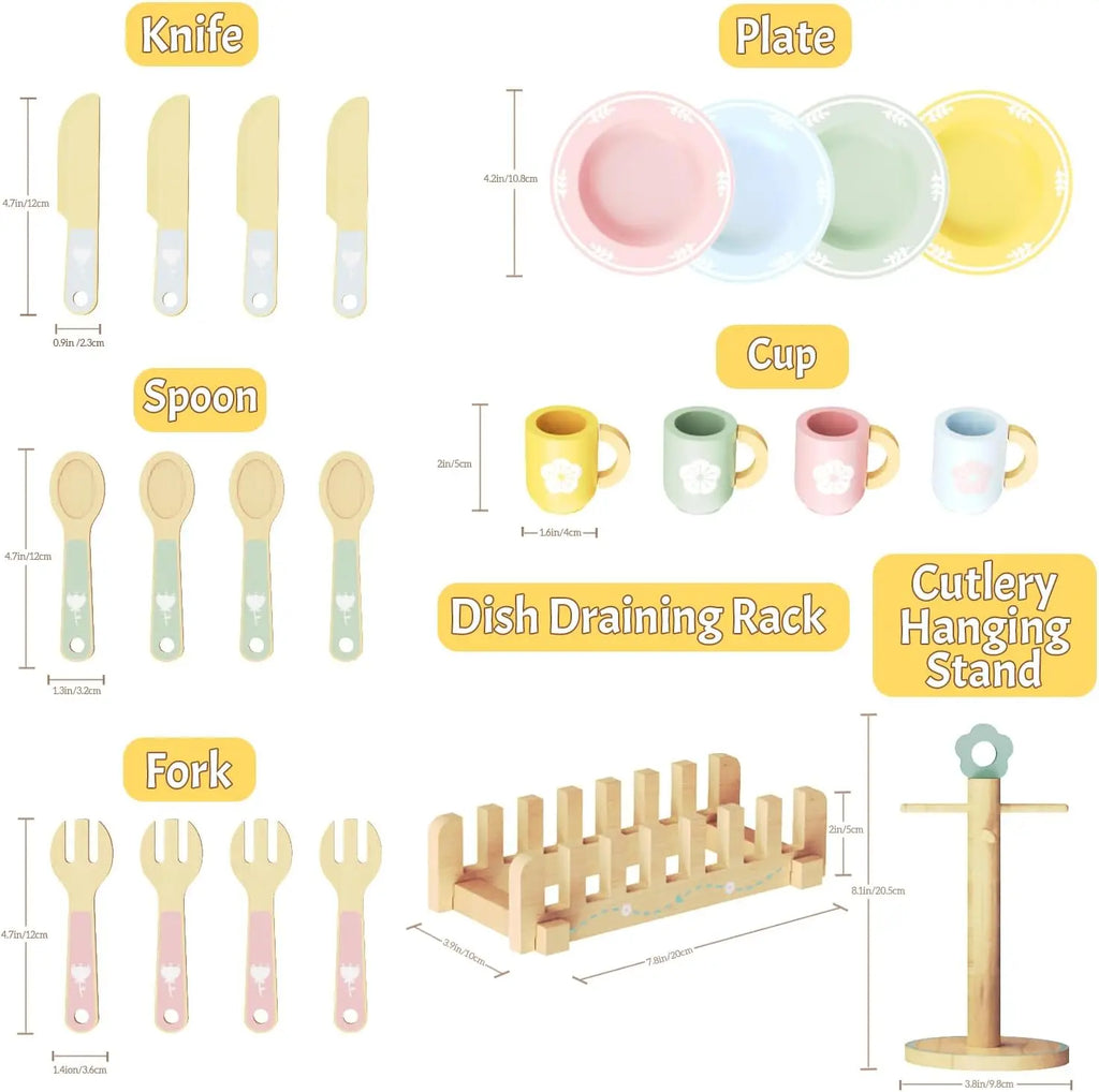 Simulation Wooden Kitchen Toys Mini Chef Kitchenette Play Role Game Early Educational Toys for Pretend Cooking For Kids Age 3+