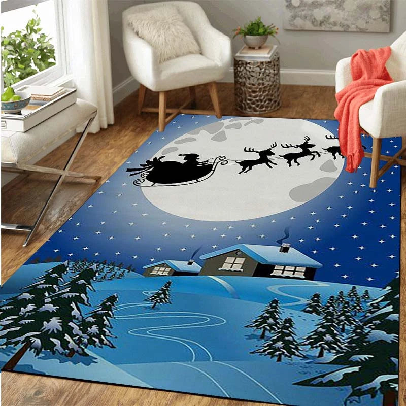 Christmas Tree Santa Claus Series Carpet Home, Living Room, Bedroom Decoration  Soft and Non slip