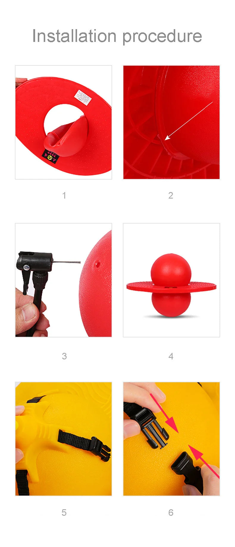 Outdoor Toys Bouncing Ball With Handle Pump Balance Platform Bouncy Jump Pogo Ball For Kids Playground Sports Competition Toy