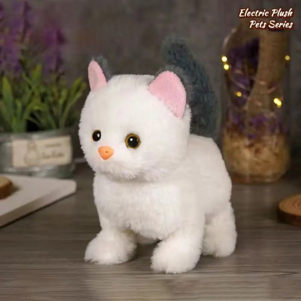 Simulated Robot Kitten Wagging Interactive Kitten Plush Toy Walking Makes You Happy Kitten Robot Electric Pet