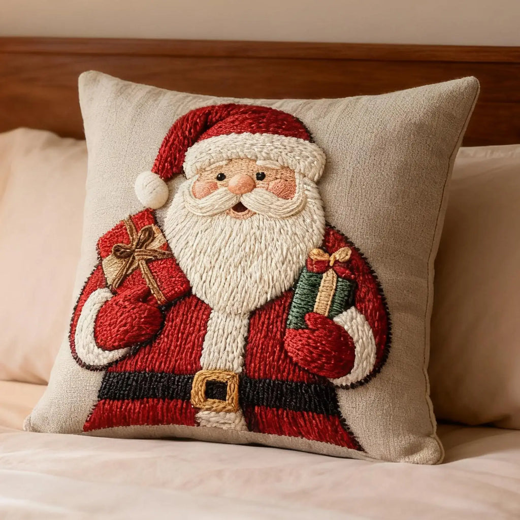 Christmas Pillow Covers 4 Pieces Christmas Decorations with Invisible Zipper Throw Pillow Cases for Home 2025 Xmas Navidad