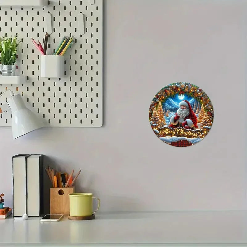 Santa Claus Wooden Sign - Charming Wall Hanging Decor for Home, Kitchen & Dining Room | Perfect Farmhouse Gift