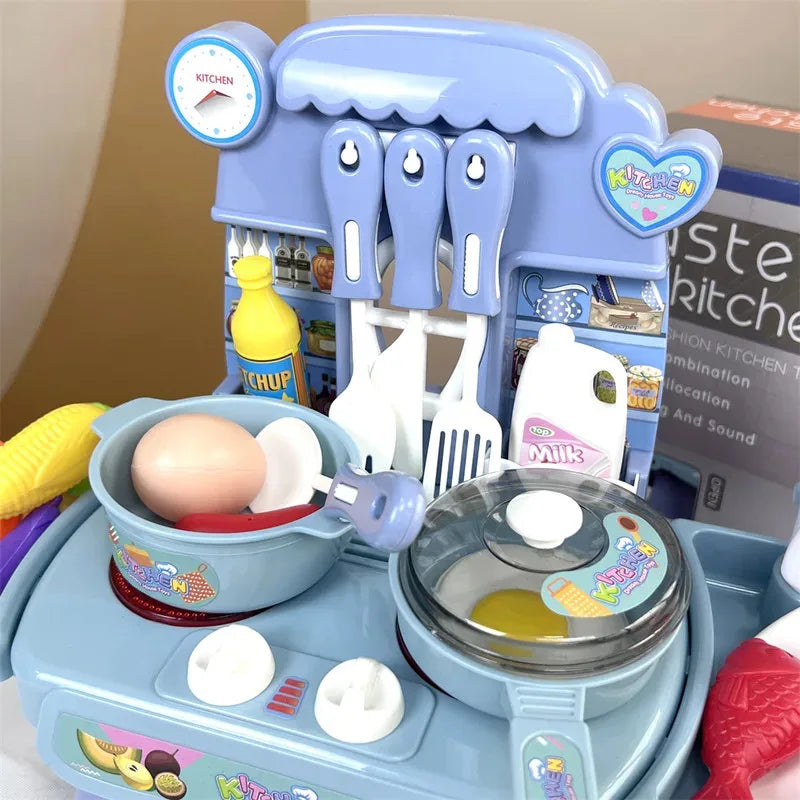 Simulated Kitchen Toys  Kitchenware Lighting and Sounds Cooking Game Set Children Fun Educational Toy Educational Toy