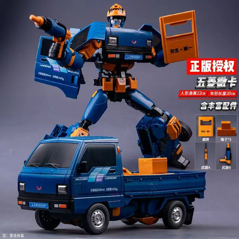In Stock Transformed Toys Lijiang Wuling Automobile Robot Alloy Entrepreneurship Artifact Micro-Card Truck Model