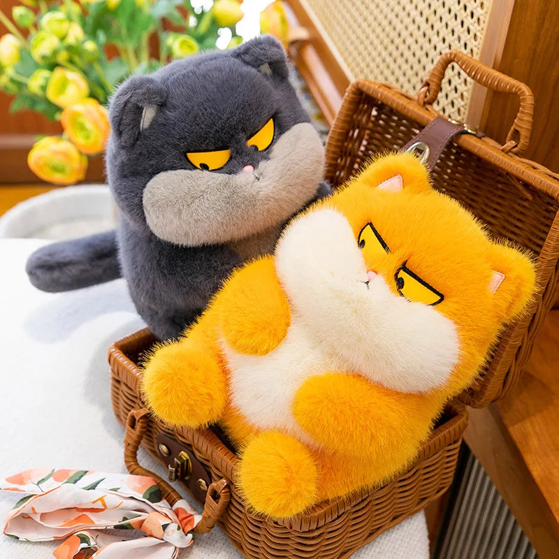 1PC 23cm/9.05in New drag and drop expression cat plush toy doll kitten doll child companion rag doll