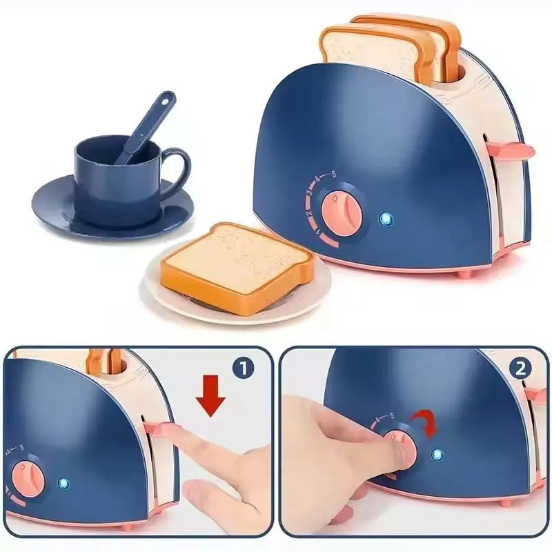 Interactive Electric Kitchen Playset for Kids Mini Simulation Household Appliances Light Toy Gift for Boy Girls Home Kitchen Fun