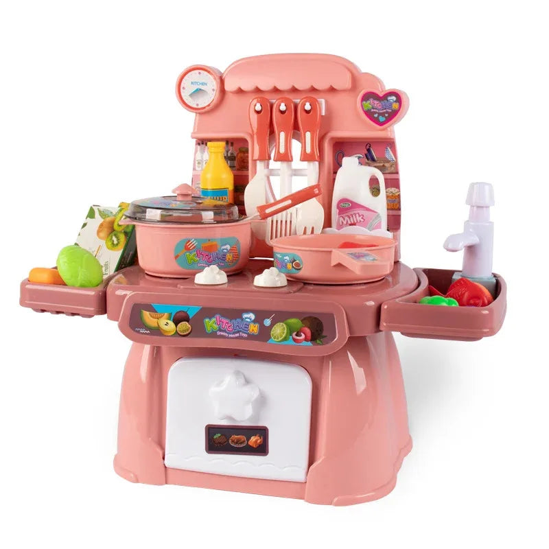 Simulated Kitchen Toys  Kitchenware Lighting and Sounds Cooking Game Set Children Fun Educational Toy Educational Toy