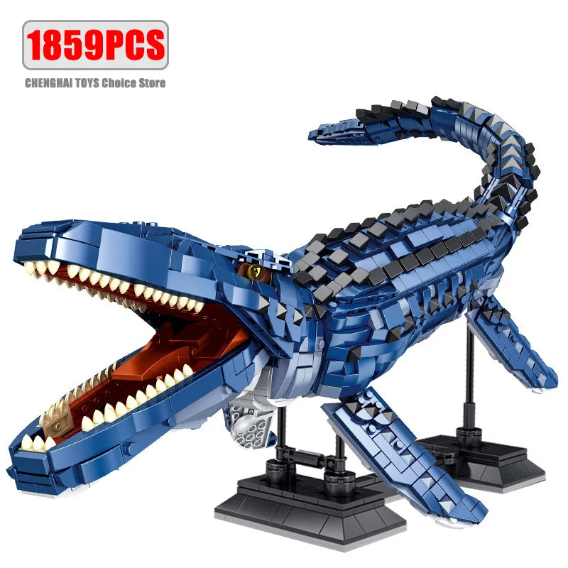Jurassic Dinosaur World Large Mechanical Tyrannosaurus Rex Building Blocks T-rex Model With Lights Bricks Toys For Children Gift