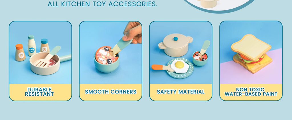 Simulation Wooden Kitchen Toys Mini Chef Kitchenette Play Role Game Early Educational Toys for Pretend Cooking For Kids Age 3+
