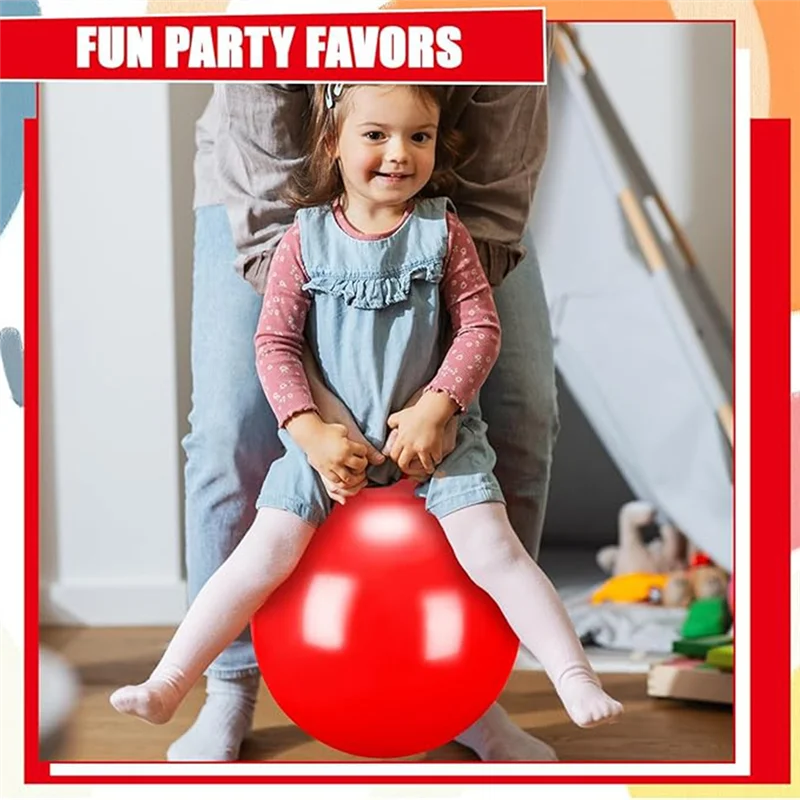 RTSHE-Children's PVC Toy Handle Jump Ball Elastic Ball Inflatable Elastic Ball With Handle Jumping Ball