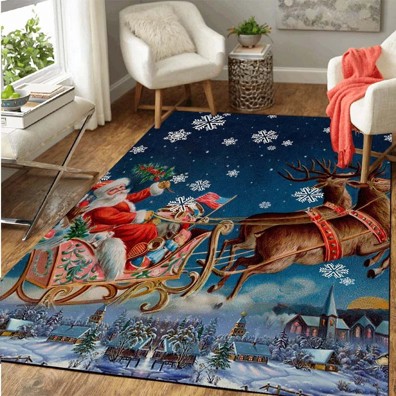 Christmas Tree Santa Claus Series Carpet Home, Living Room, Bedroom Decoration  Soft and Non slip