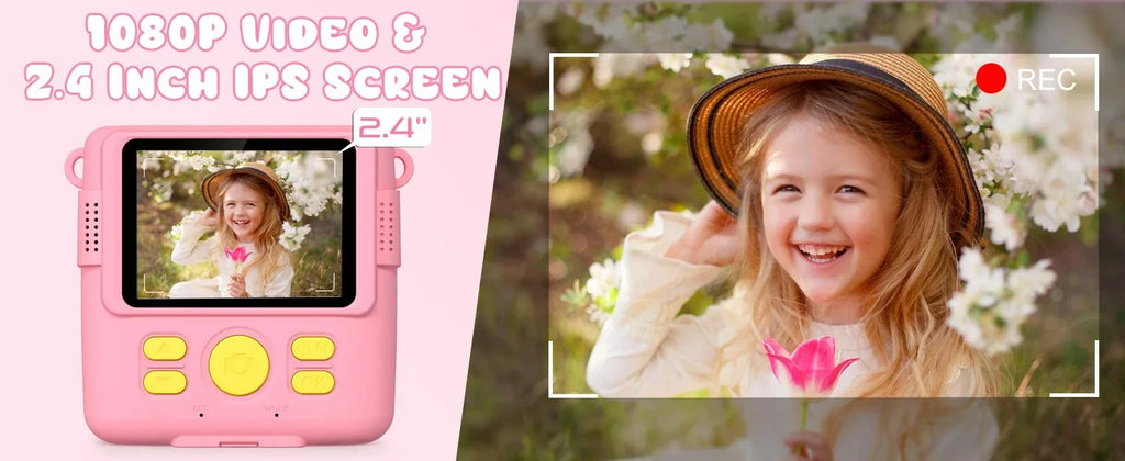 Instant Camera for Kids 2.4" 1080P Video Camera Instant Print Digital Camera with 32GB Card Gift for 3-12 Children's Camera