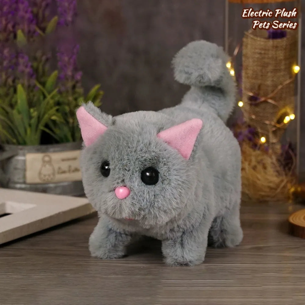 Simulated Robot Kitten Wagging Interactive Kitten Plush Toy Walking Makes You Happy Kitten Robot Electric Pet