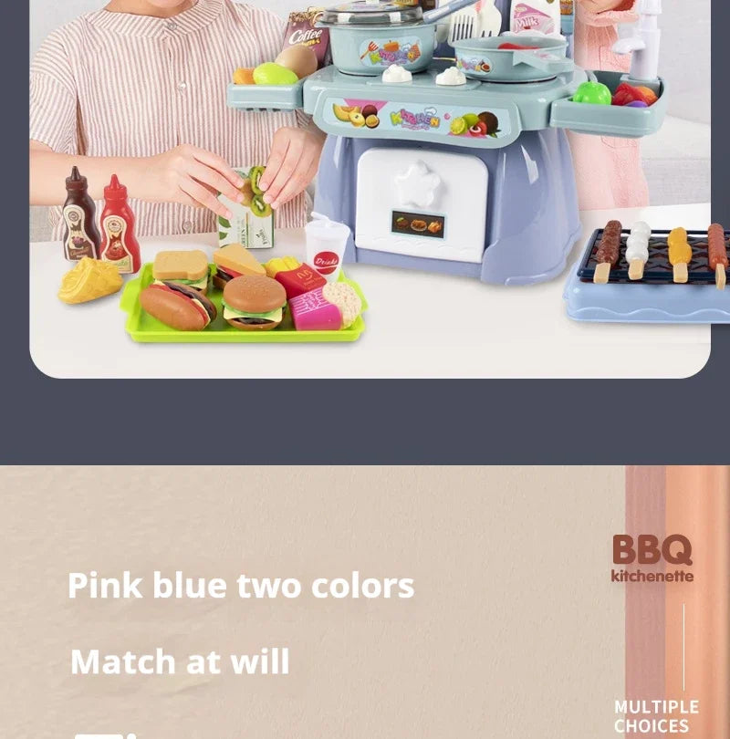 Simulated Kitchen Toys  Kitchenware Lighting and Sounds Cooking Game Set Children Fun Educational Toy Educational Toy
