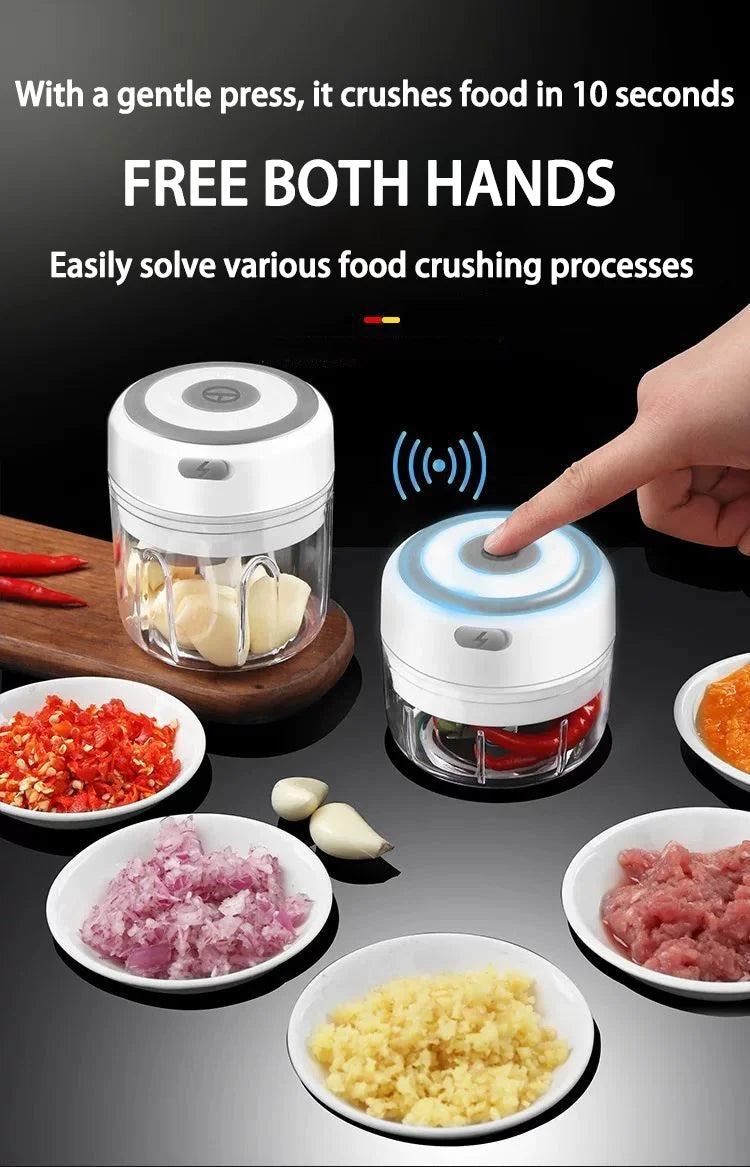 Baby food processor, garlic puree machine, USB charging electric garlic grinder, mini garlic puree machine, household use