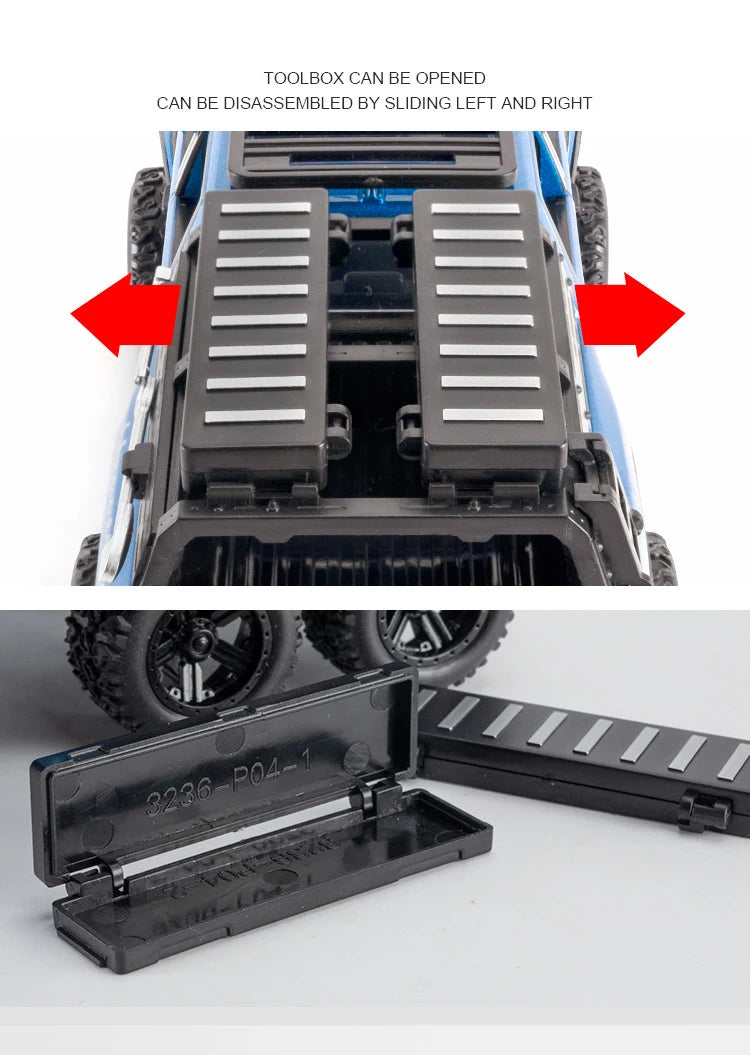 1:32 RAM 1500 TRX 6X6 Tyrannosaurus Rex Picku Alloy Car Model Sound and Light Children's Toy Collectibles Birthday gift