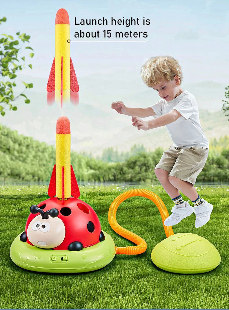 Musical Jump Sports Toys 5 in 1 3 in 1 Toss Ring Game Toy and Shooting Launcher for Kids Ladybug Multifunction Outdoor Machine